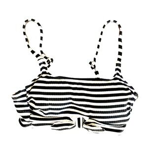 Black and White Bralette‎ Bikini Top Juniors Small Xhilaration Stripe